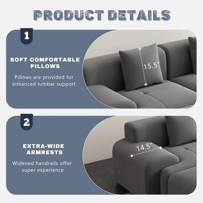 120" Cloud Modular Sectional Couch