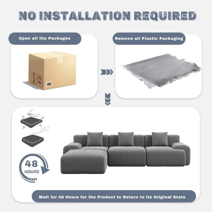 120" Cloud Modular Sectional Couch
