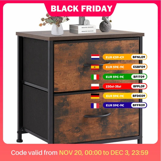 Coffee Bedside Nightstand Storage Chest Cabinet Furniture